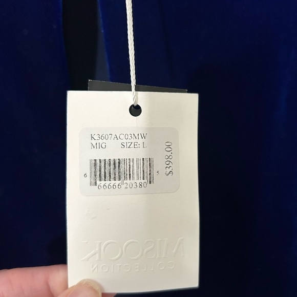 NWT MISOOK Blue Velvet Cardigan with ruffle sleeves. Size Large. - Picture 5 of 11